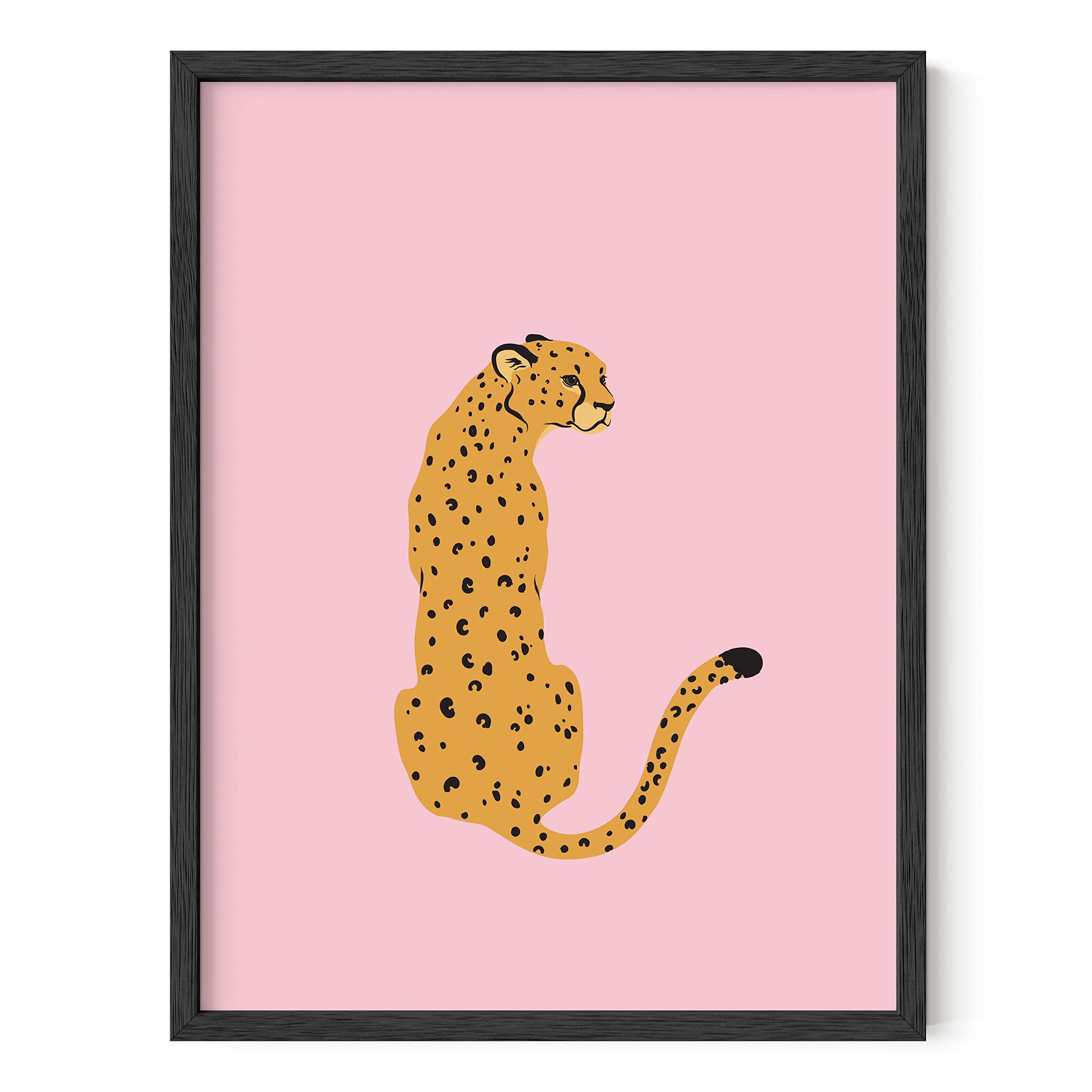 Haus and Hues Cheetah Print Wall Art - Pink Poster, Unframed, 12” x 16”