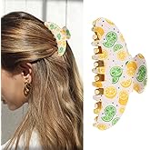 Lemon Hair Claw Clips for Women Yellow Green Lemon Hair Clips Summer Large Fruit Claws Clip for Thick Thin Strong Hold Jaw Clip Cute Non-Slip Banana Barrettes Lemon Hair Accessories for Styling 1Pcs