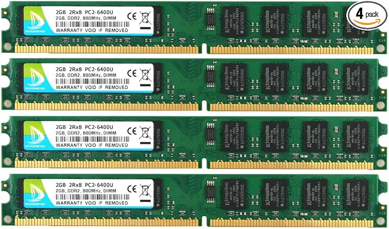 Duomeiqi 8gb Kit 4x 2gb Dimm Udimm Pc2 6400u Ddr2 800mhz Pc2 6400 Cl6 1 8v 240 Pin Desktop Memory Ram Module Fit For Intel Amd System Non Ecc Unbuffered At Amazon Com Duomeiqi 8gb Kit 4x 2gb Dimm Udimm Pc2 6400u Ddr2 800mhz Pc2 6400 Cl6 1 8v 240 Pin Desktop Memory Ram Module Fit For Intel Amd System Non Ecc Unbuffered At Amazon Com