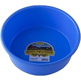 Little Giant&reg; Plastic Utility Pan | Feed Pan | Durable &amp; Versatile Livestock Feeding Bucket | Made in USA | 5 Quart | Berry Blue