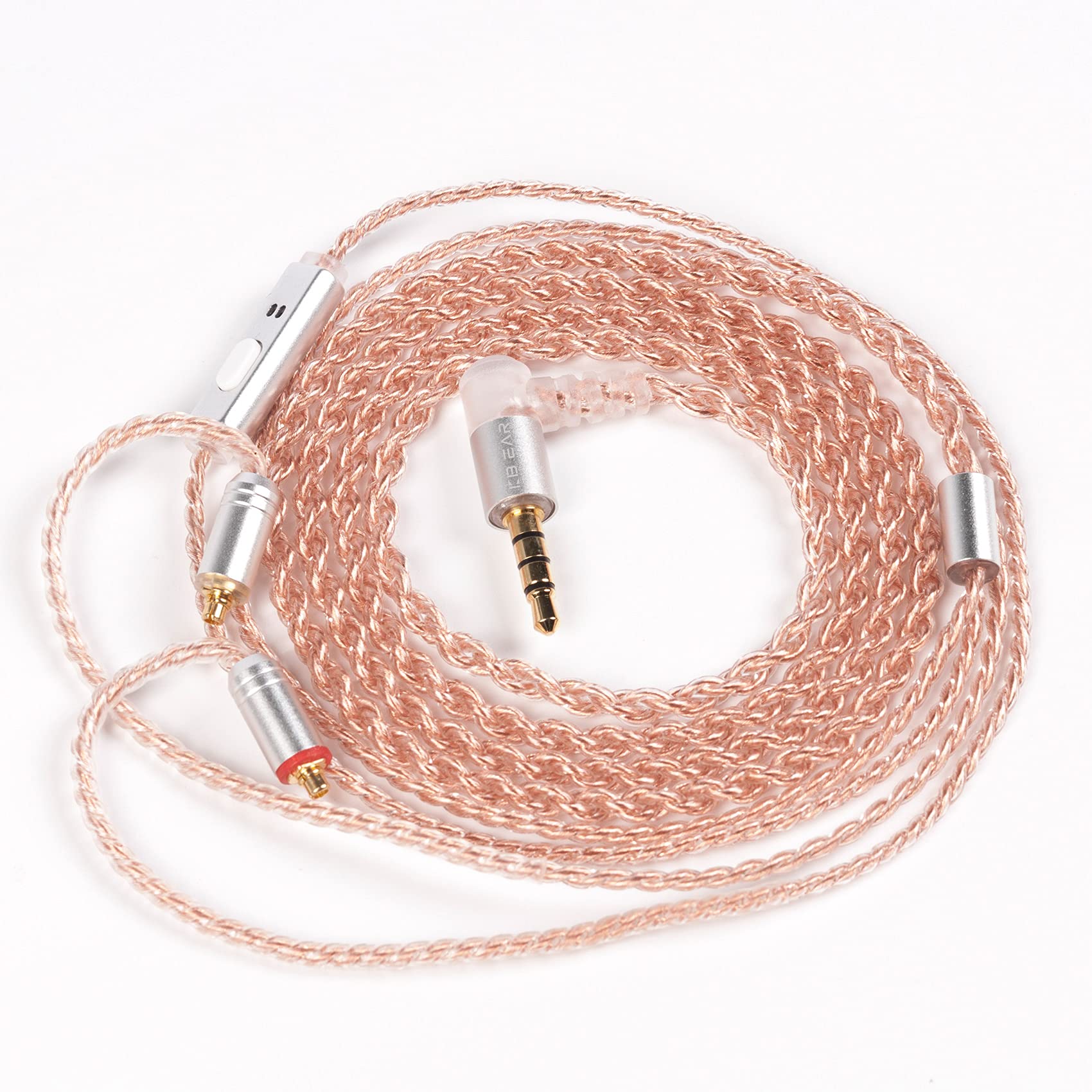 KBEAR Earphone cable, 4N High-Purity Single Crystal Copper In Ear Monitor Cable, Improve Sound Headphone Replacement Cable for TIN Audio T2 T3 T2 PRO KBEAR F1 SE215 SE315?MMCX, 3.5mm, mic?