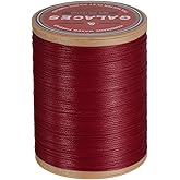 uxcell Flat Leather Sewing Waxed Thread, 190m / 208 Yards Polyester Wax String, 100D Wax Stitching Cord for Leather Crafts, Bookbinding, Bracelets Braided, Burgundy