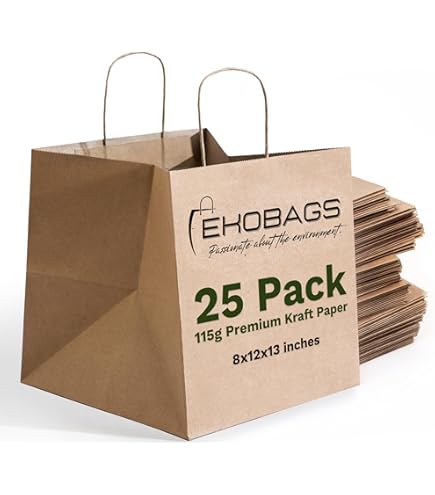 Amazon.com: General 1/6 BBL 70# Paper Bag, E-Z Tote Handle Sack