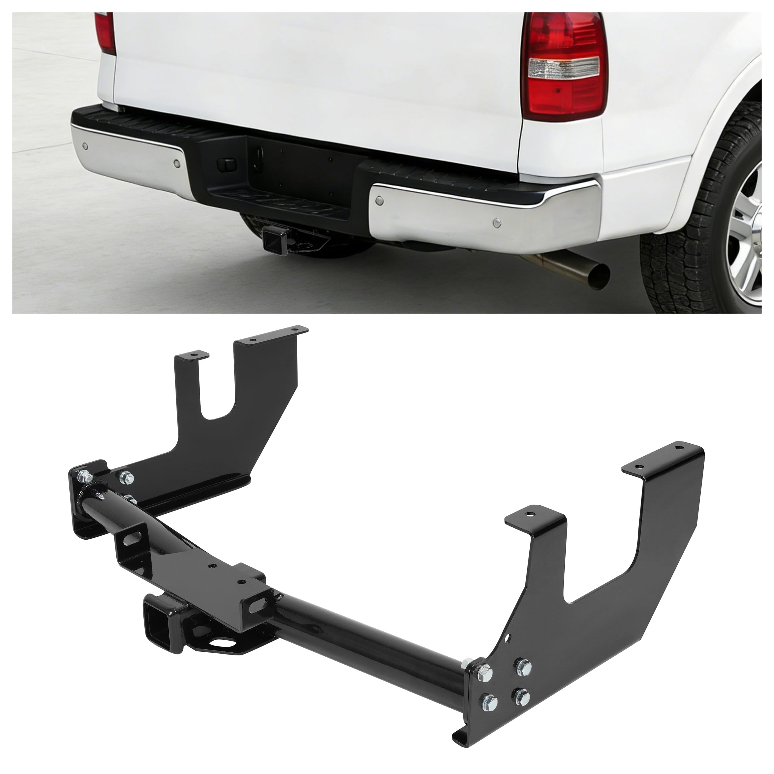 Photo 1 of **RUST AND SCRAPES FROM TRANSPORT **ALMULOO 2" Trailer Hitch Class 3 Compatible with 2004-2005 Ford F-150 6000LBS Steel Powder Coated Black Trailer Tow Hitch Receiver
