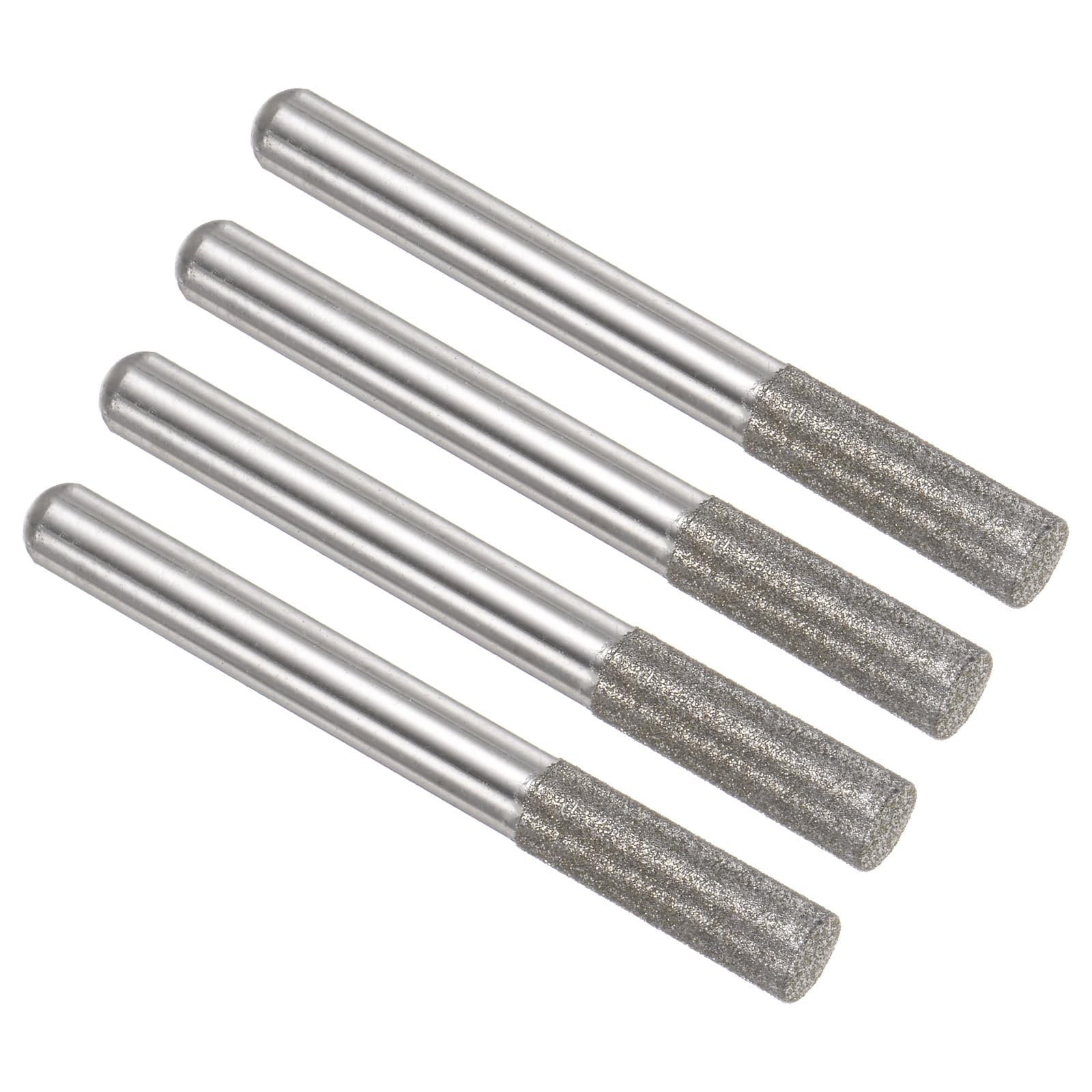 Kozelo 4pcs Diamond Grinding Bit - [6mm Dia 120 Grtis] Cylinder Head Carving Drill Bits Rotary Tool for Carving Polishing Use | 6mm Round Shank