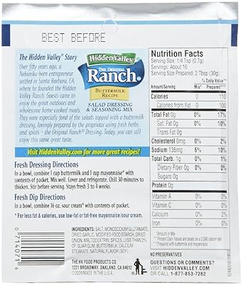 Amazon Com Hidden Valley The Original Ranch Salad Dressing Mix Buttermilk 0 4 Oz 4 Pk Grocery Gourmet Food