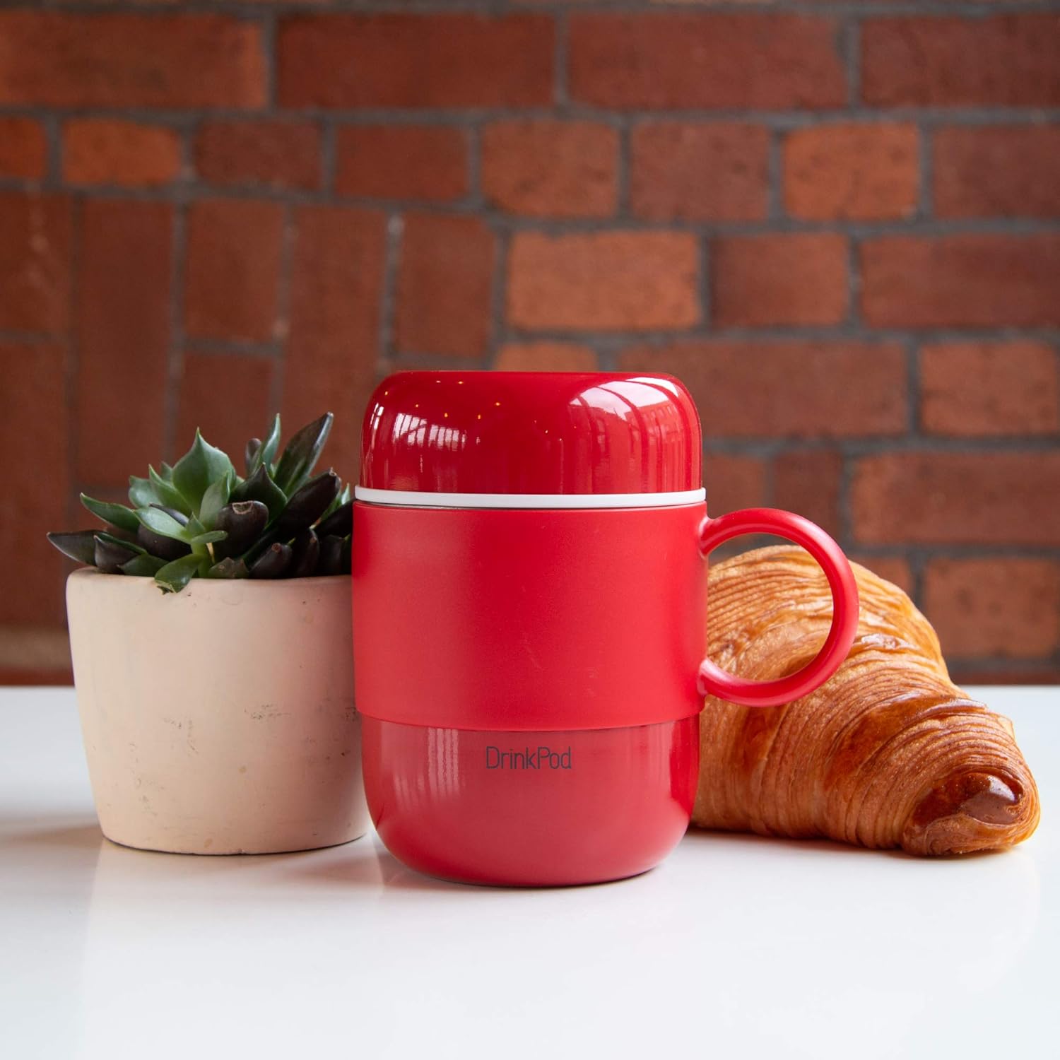 Drink Pod Stainless Steel Vacuum Insulated Leak-Proof Drinkpod Capsule Flask 6 Hours Hot 24 Hours Cold, Red, 0.28 Litre - Image 3