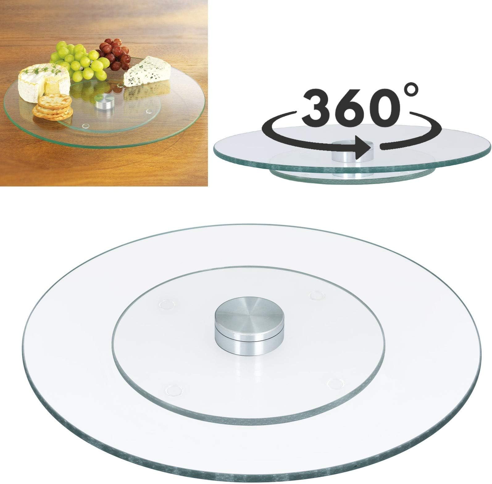 Dependable Tempered Glass Lazy Susan Round 35CM 13.75 Inches