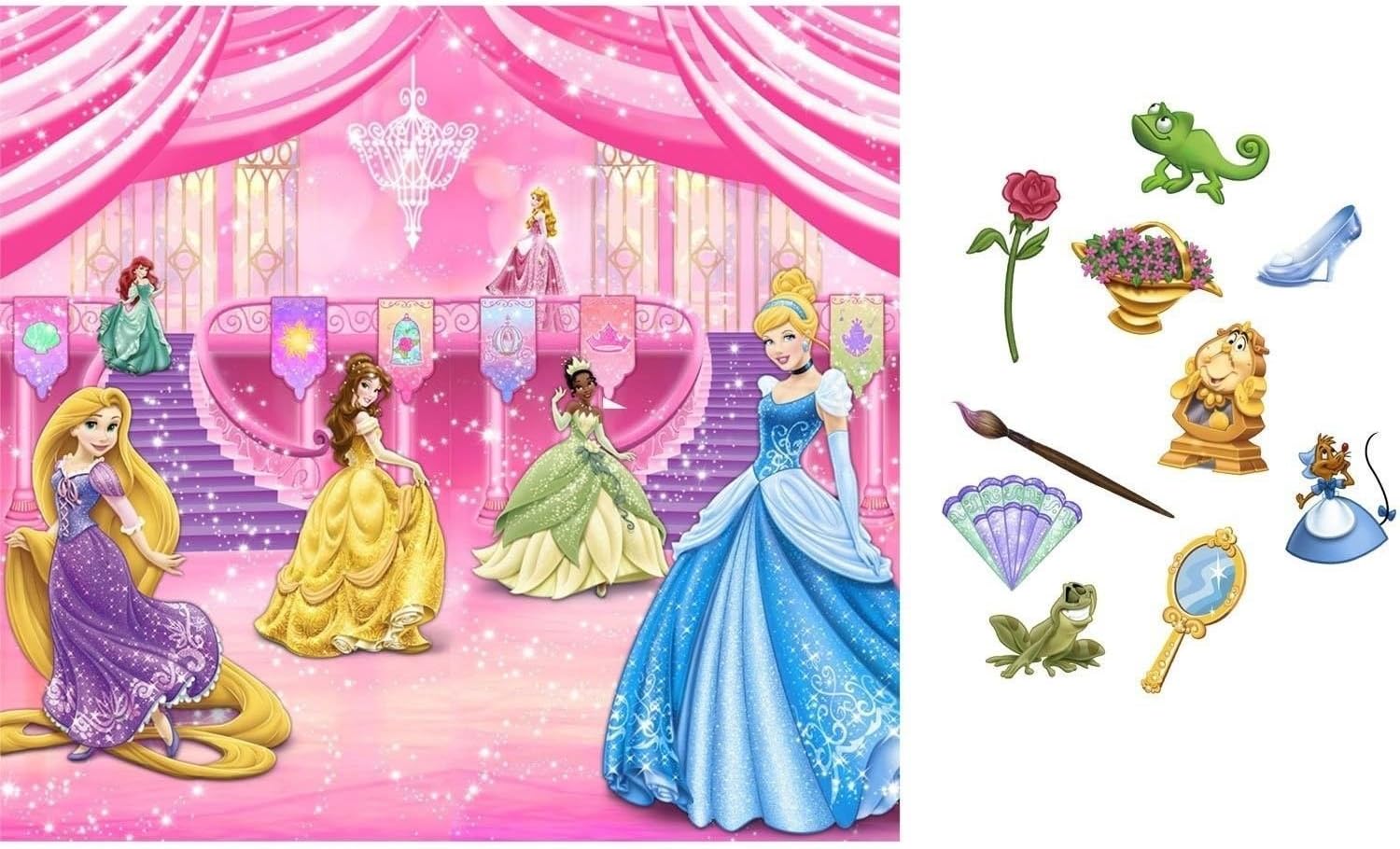 New Art DISNEY PRINCESS SCENE SETTER Birthday Party Wall Decoration BACKDROP Photo Props