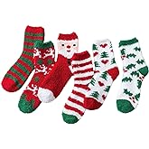 American Trends Womens Christmas Fuzzy Socks Winter Warm Cozy Socks Soft Fluffy Athletic Socks for Women