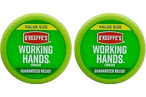 O'Keeffe's Working Hands Hand Cream for Extreme Dryness - 6.8 oz Value Size Jar (2 Pack) - Repairing Skincare for Cracked, Dry Hands