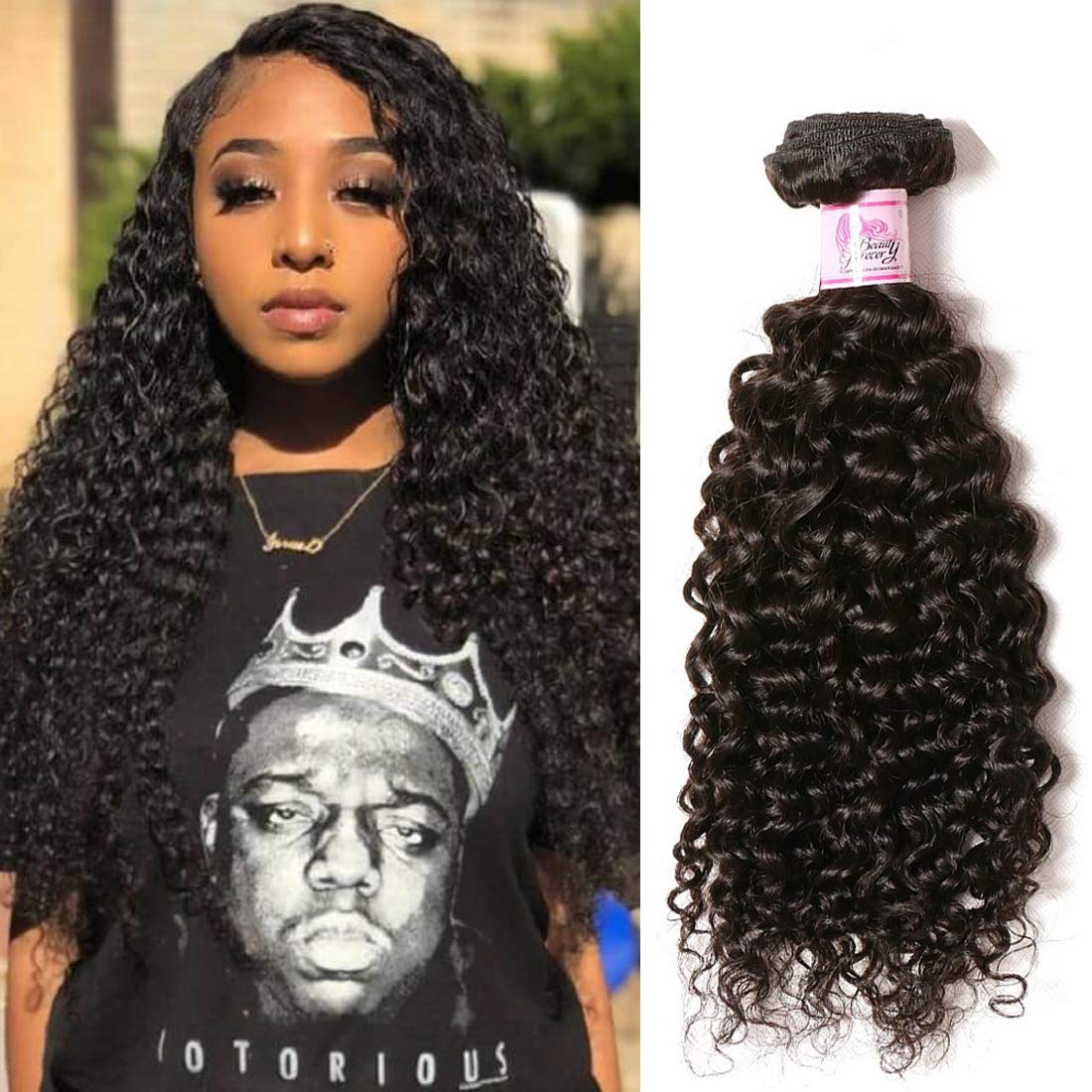 Beauty Forever Top Quality 8A Malaysian Jerry Curly Hair 1 Bundle Unprocessed Human Virgin Curly Hair Weave Natural Color 22 inch