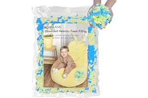 KOURILAND 6 LBS Bean Bag Filler - Shredded Memory Foam Filling, Soft and Convenient Bean Bag Chair Refill Beanbag Filling Pillow Stuffing for Couch Cushion Dog Bed Chair Arts Crafts Stuffed Animals