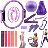 Zornaveli Pilates Essentials Kit for Women, 14 Pcs Pilates Equipment for Home Workouts with Yoga Circle Ball Ring, 5 Resistance Bands,Pedal Puller Resistance Band