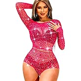 Kaei&Shi Sexy Rave Outfits, Sparkly Lace Mesh Dancewear, One Size Fits All