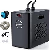 BAOSHISHAN 1/10 HP Aquarium Chiller 42 Gal Fish Tank Water Chiller 110V | 45-50dB Ultra-Quiet Compressor Refrigeration, Complete Kit w/Pump &amp; Hose, Fresh &amp; Saltwater Compatible