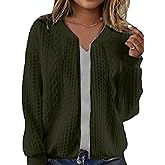 Larmliss Women's Zip Up Cardigan Sweater Hoodies Long Sleeve Jacket Crewneck Casual Outerwear Spring Fall Trendy Coat Outfits