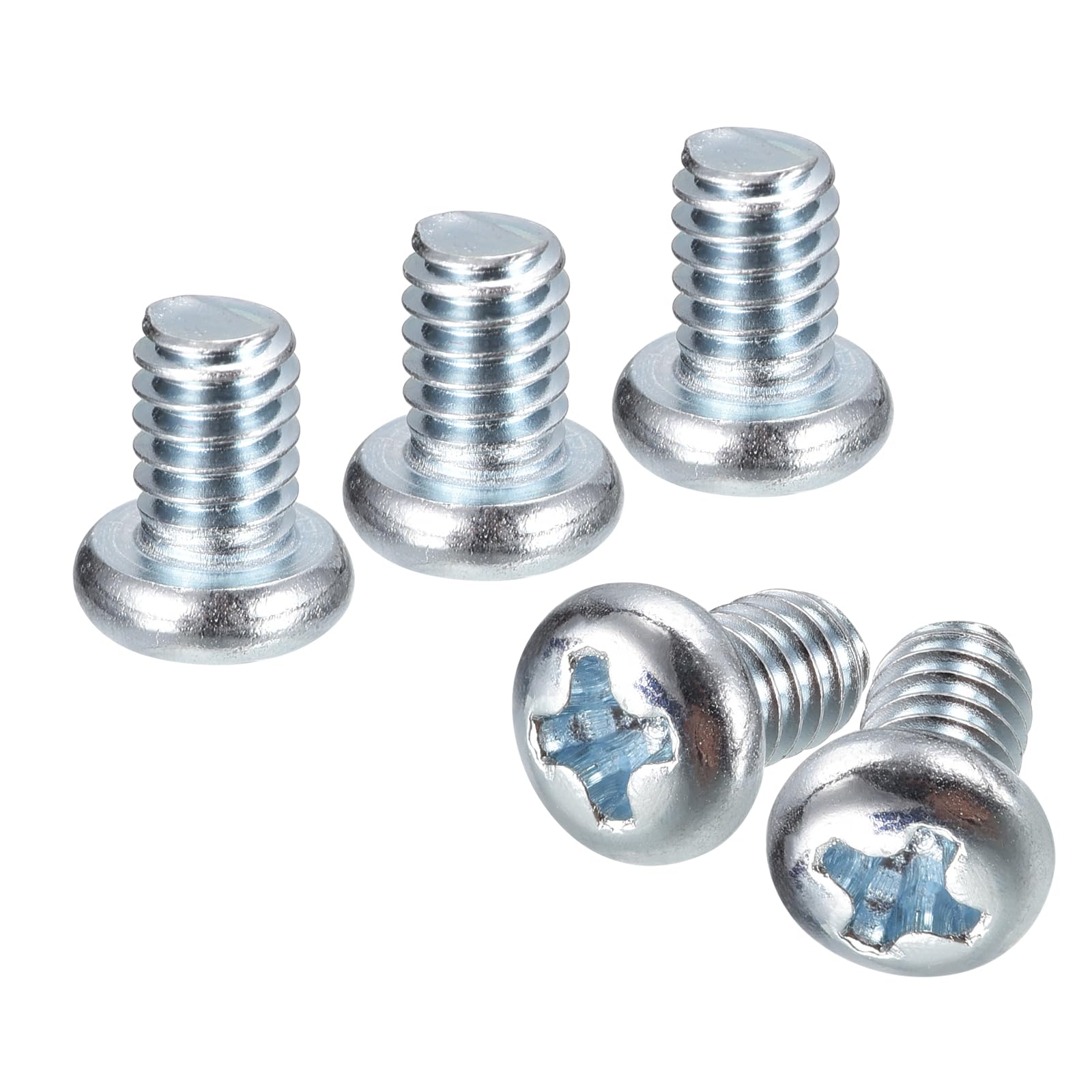 Photo 1 of uxcell #8-32x1/4 Pan Head Phillips Machine Screws, 50pcs Zinc Plated Carbon Steel Cross Head Screws Fully Threaded Bolts