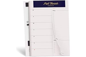 Oriday Weekly Magnetic Meal Planner Notepad with Tear Off Perforated Grocery Shopping List Menu List for Your Fridge - 52 Sheets (Navy Blue 6" x 9" Meal Planning Pad)