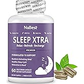 NuBest Sleep Xtra | Supports Healthy Sleep for Adults | Vitamin B6, Melatonin, Ashwagandha, Chamomile, Valerian & More - Non Habit-Forming | 60 Vegan Capsules |1 Month Supply
