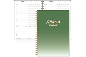 MEDOLOVE Fitness Journal Workout Planner for Women & Men - A5(5.5" x 8.5") Sturdy Workout Log Book for Gym & Personal Home Workouts - Green