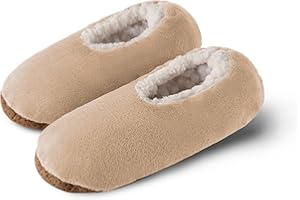 ELFJOY Mens Slipper Socks with Grippers Fuzzy House Slippers for Men Indoor Winter Warm Fleece Lined Sock Slippers