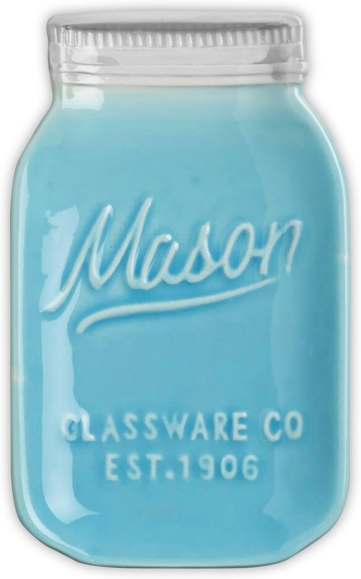 Vintage, Mason Jar Inspired Ceramic Large Spoon Rest - Kitchenware | Modern Farmhouse | Super Cute, Retro, Decorative, Durable and Functional by My Fancy Farmhouse (Blue)