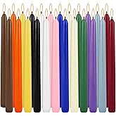 Howemon 24 Pack 10" Tall Colored Taper Candles, Dripless Unscented Colorful Candlesticks for Birthdays Dinner Party Home Dรฉcor, Long Burning Spell Chime Candles for Witchcraft Ritual Prayer Meditation
