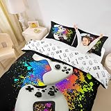 Loussiesd Teens Gamepad Bedding Set Duvet Cover 3Pcs Watercolor Tie Dye view 5