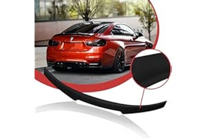 RoyalParts E92 Rear Trunk Spoiler Compatible E92 2007-2013 E92 3 Series & E92 M3 2DR Coupe, 328i 325i Highkick Blade Glossy Black M4 Style Spoiler Wing
