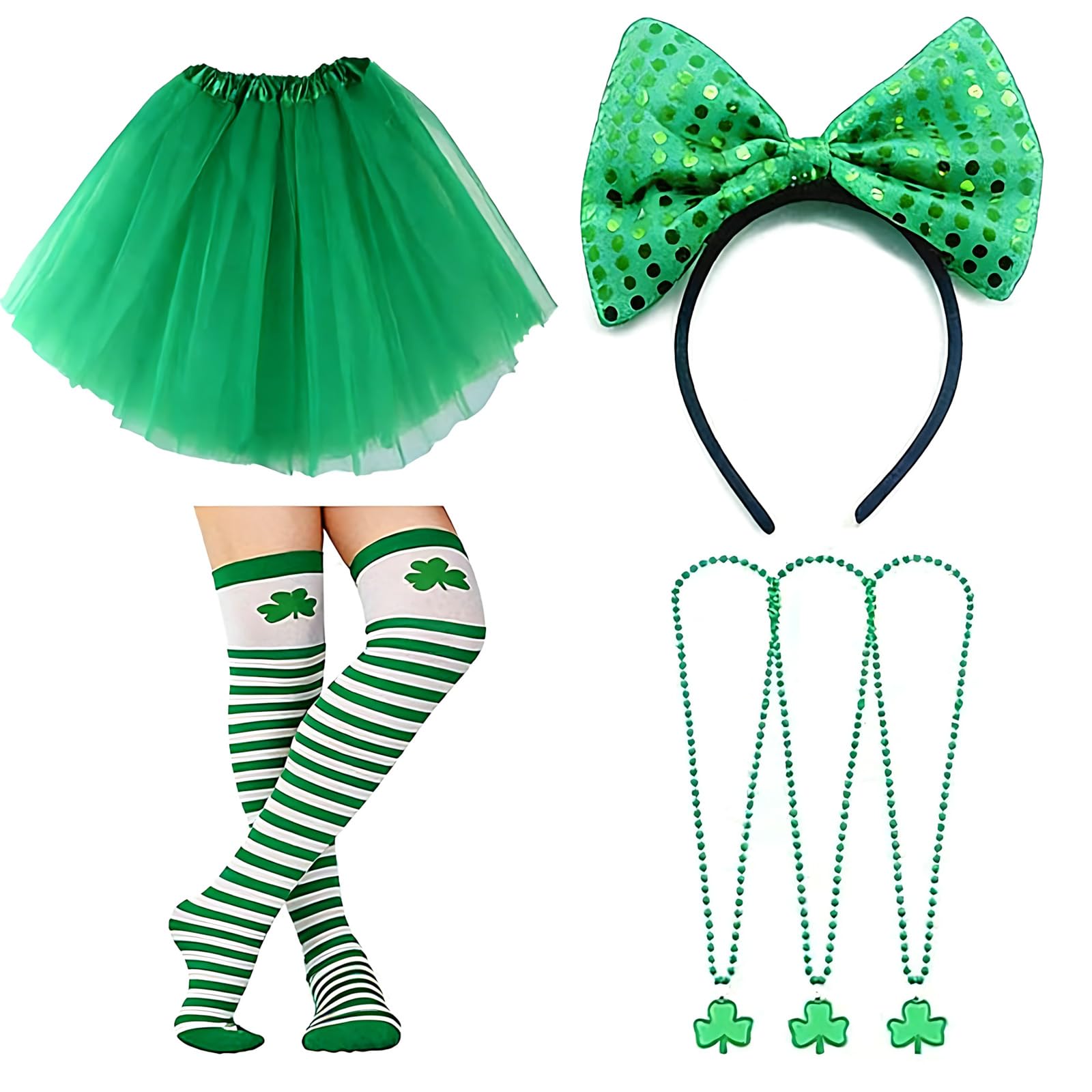 Wekity 6 PCS St. Patricks Day, St Patrick's Day Accessories with St Patrick’s Hat Irish Lucky Irish Bow Tie, St Patrick’s Day Accessories Irish Themed Costumes for Parade (6 PCS)