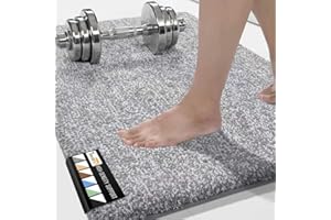 Yimobra Bathroom Rugs Non Slip Washable Ultra Soft Absorbent Microfiber Bath Mat, Dual-Tone Decor Rug with Rubber Backing for Bathroom Floor, Tub and Shower,24x17,Home Essentials,Grey and White