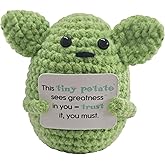Mini Potato Crochet Gift,Cute Handmade Positive Crochet Animals,Birthday Gifts for Women Men Presents,Handmade Emotional Positive Crochets Potato Decor,Office & Home Decor