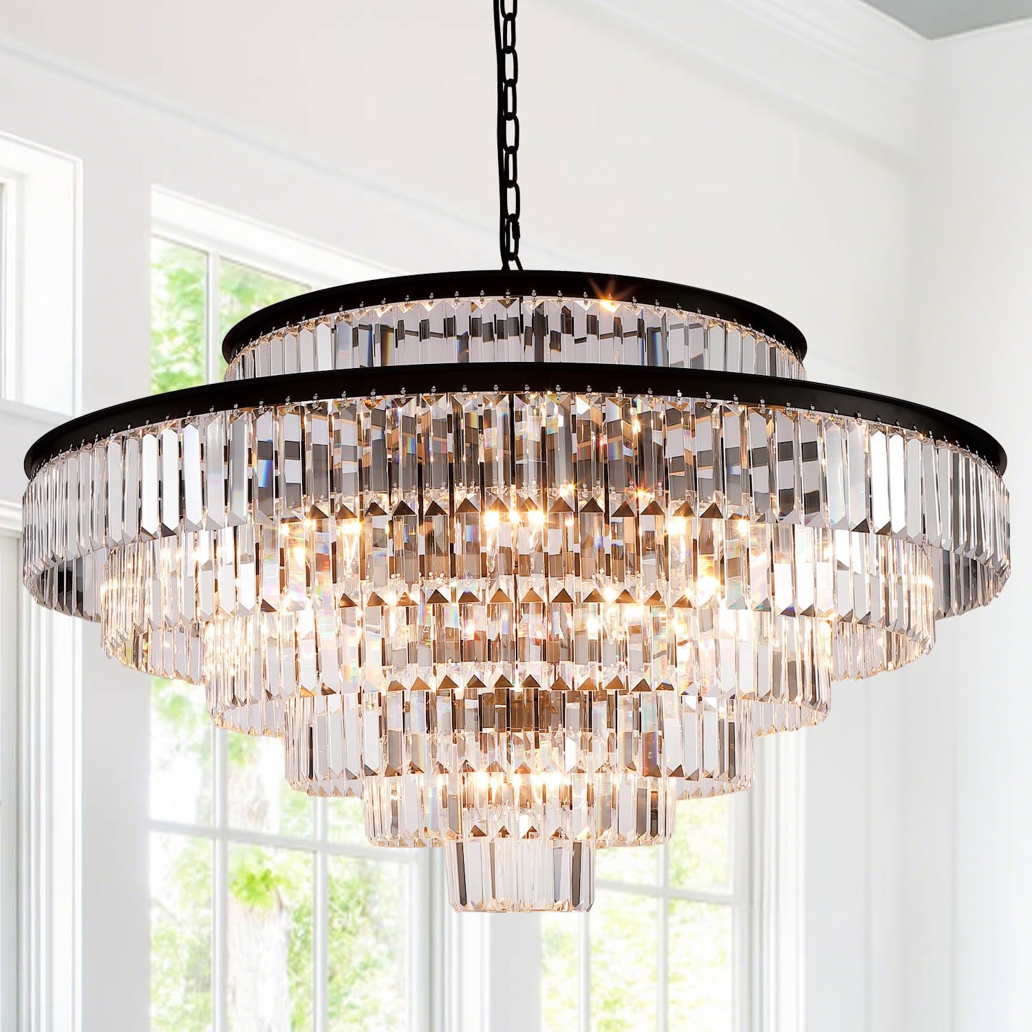 GMlixin Crystal Chandelier 7-Tier Luxury Pendant