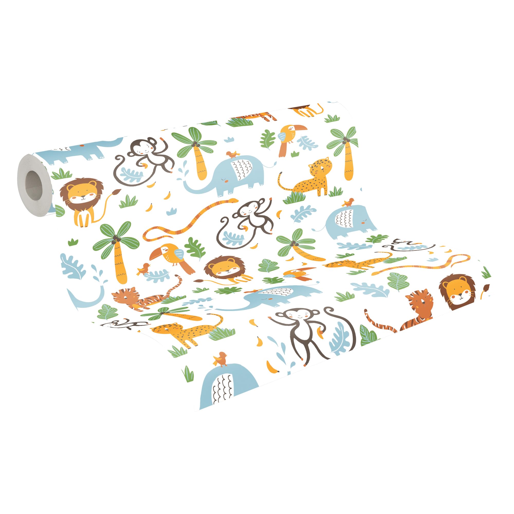 A.S. Création Jungle Wallpaper Little Love Non-Woven Wallpaper 10.05 m x 0.53 m Multicolored Yellow Green Made in Germany 381152 38115-2