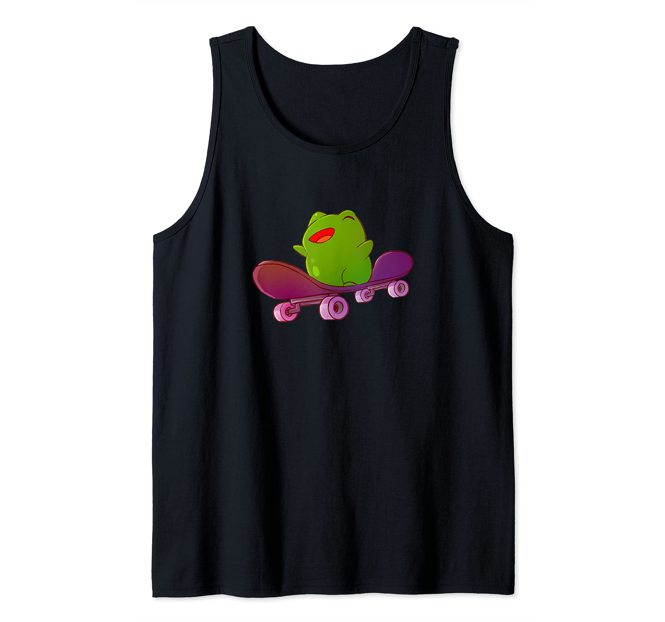 Cute Frog on Skateboard Kawaii Cottagecore Aesthetic Tank Top