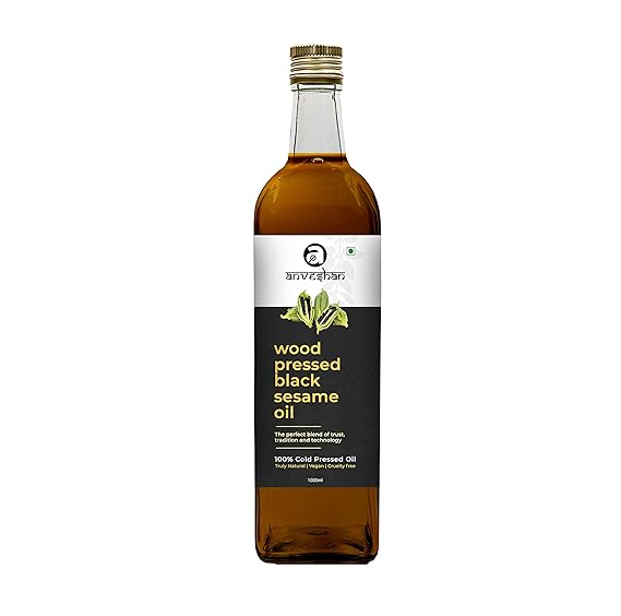 Anveshan Wood Pressed Sesame Oil, 1000 ML (Pure Kolhu/ Kachi Ghani/ Wooden Chekku Tel)