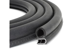 Tintvent Car Door Seal Strip with Side Bulb 10Ft, EPDM Rubber Automotive Weather Stripping Edge Guard Universal Fit for Camper Van, Trucks, SUV, RV, Black