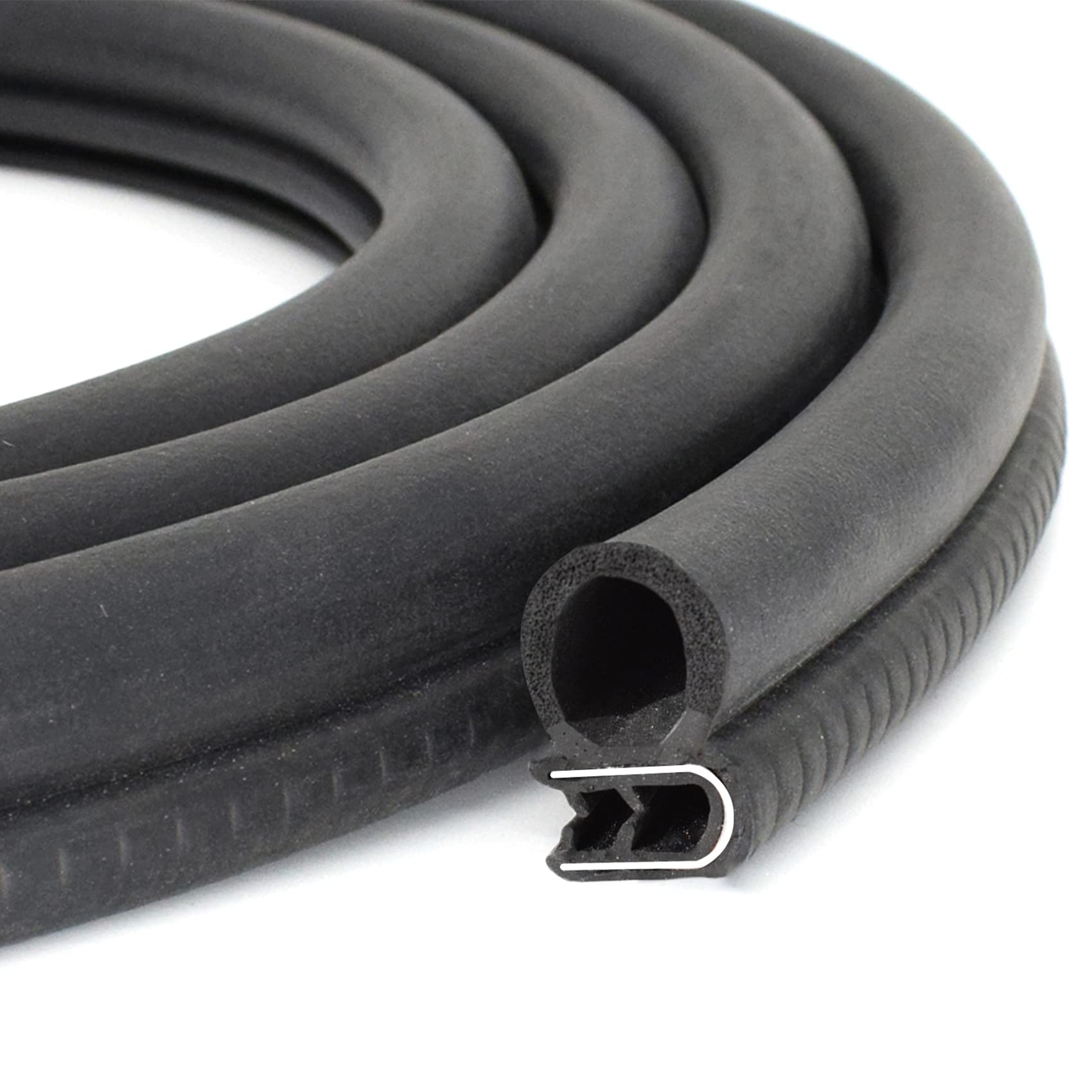Photo 1 of Tintvent Car Door Seal Strip with Side Bulb 10Ft, EPDM Rubber Automotive Weather Stripping Edge Guard Universal Fit for Camper Van, Trucks, SUV, RV, Black