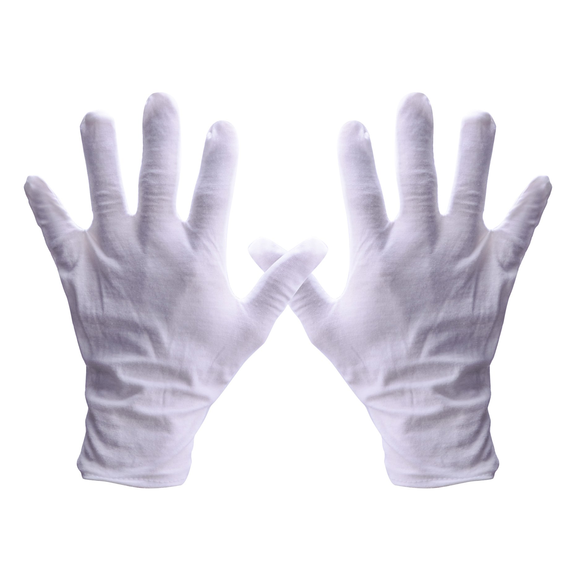 White Gloves, Zealor 12 Pairs Soft Cotton Gloves, Coin Jewelry Silver