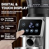 AMZCHEF Electric Coffee Grinder 48 Grind Settings, 40mm Burr, LED LCD view 2
