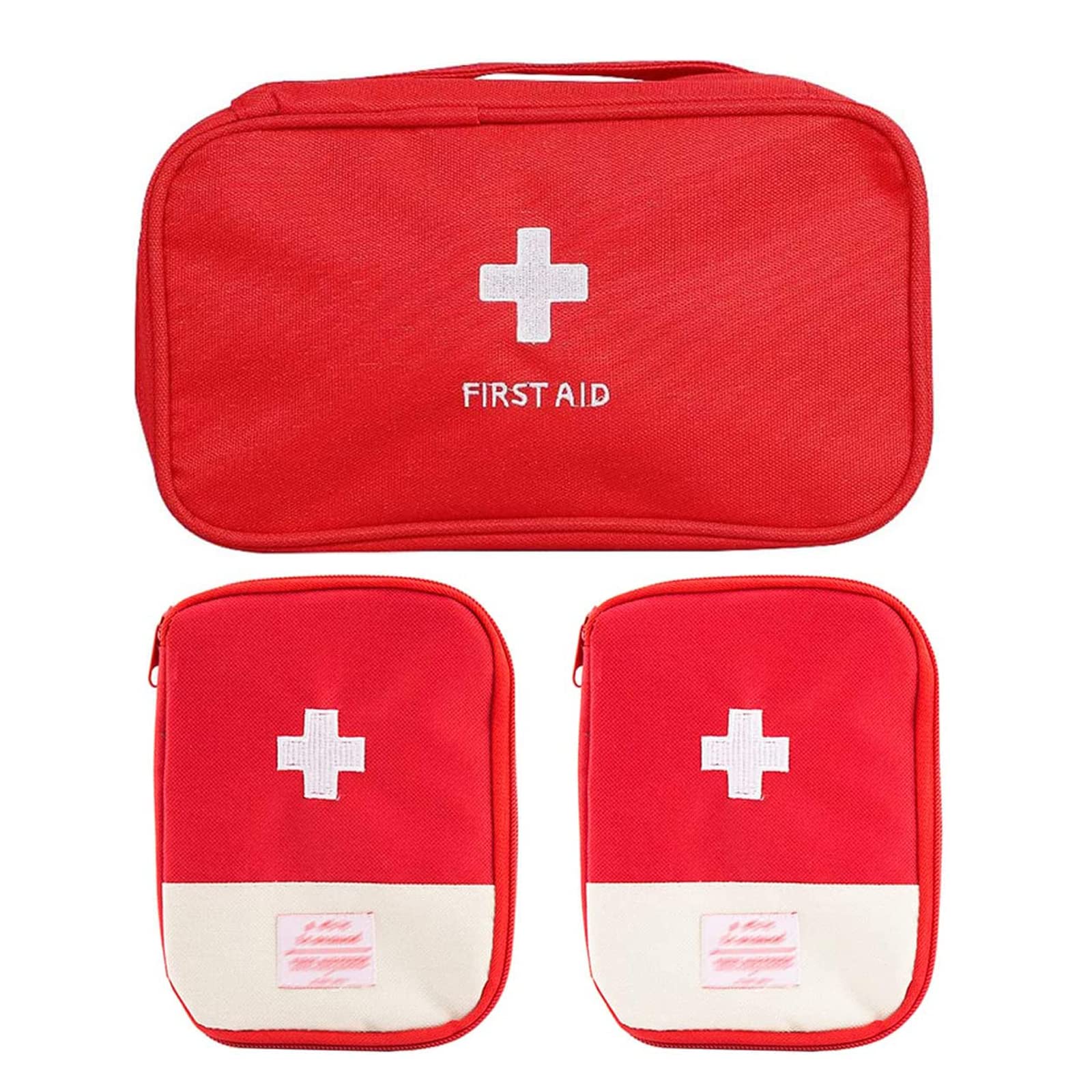 Zuzer First Aid Kit, 2PCS Emergency Medical Empty Bag Medical Pouch Emergency Kit Bag Travel Survival Kit for Indoor Outdoor Camping