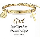 72ore Faith Bracelet for Women God Is Within Her She Will Not Fall Bible Verse Christian Jewelry Strength Inspirational Gifts