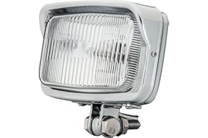 BOSYCY Vintage Motorcycle Headlight 6.5"x 3.5" Upgraded LED Front Spotlight, Square Chrome Visor Headlamp Bottom Mount - Universal Fit for Chopper Bobber Cafe Racer Harley