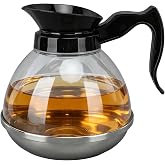 Commercial Coffee Pot Replacement, Coffee Carafe Decanter Replacement Coffee Carafe Universal Replacement Coffee Pot with Black Grip and Tight Fit Spout for Coffee Machine Stove