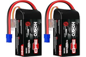 HOOVO 3S Lipo Battery 2200mAh 80C 11.1V Shorty Lipo Battery Pack Softcase with EC3 Connector for Drone RC Quadcopter Helicopter Airplane FPV RC Car, 2 Pack