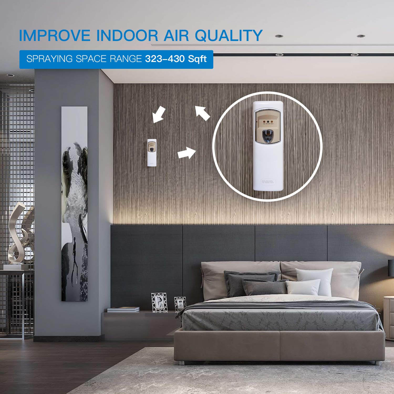 SVAVO Automatic Air Freshener Dispenser Wall Mounted/Free Standing Auto Aerosol Spray