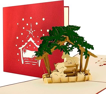 Set Di 3 Biglietti Di Natale Con Busta I Biglietti Di Auguri Per Natale Con Presepe 3d Pop Up Di Alta Qualita Originali Fatti A Mano Set Da 7 Amazon It Elettronica