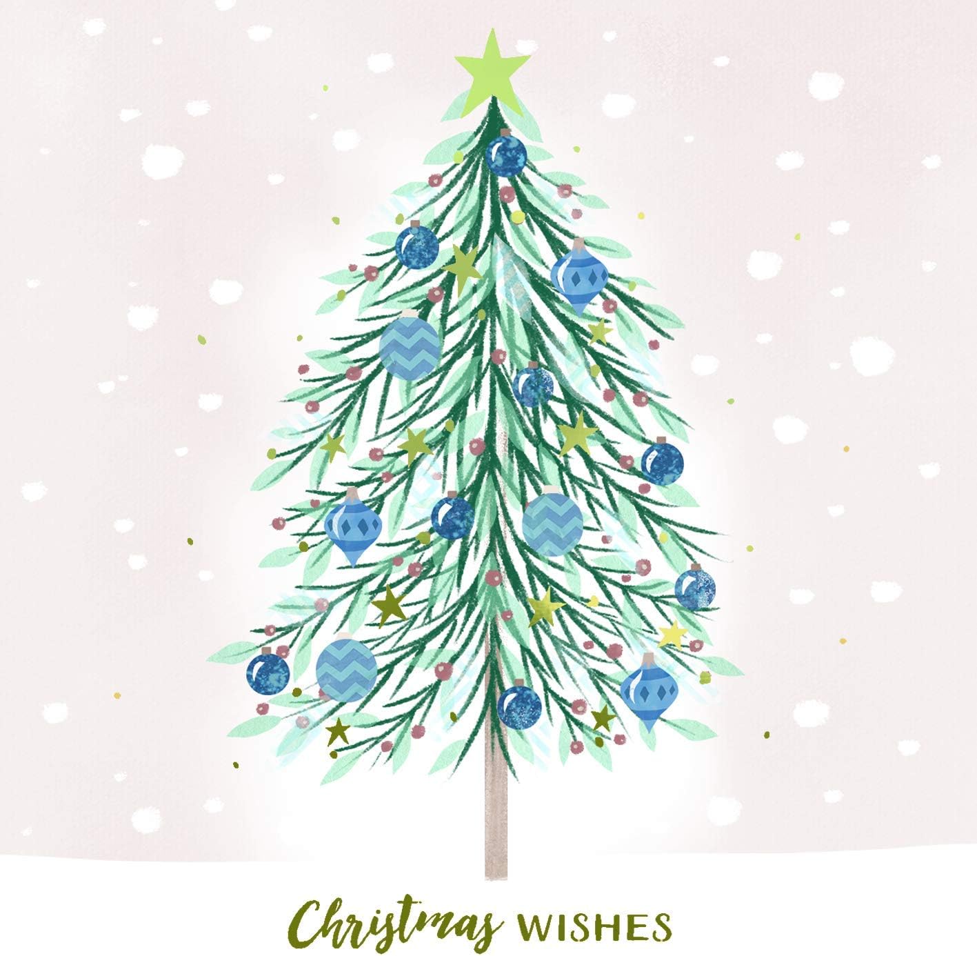 Box of 10 Blue Tree Baubles Marie Curie Charity Christmas Cards In 2 Designs - Image 3