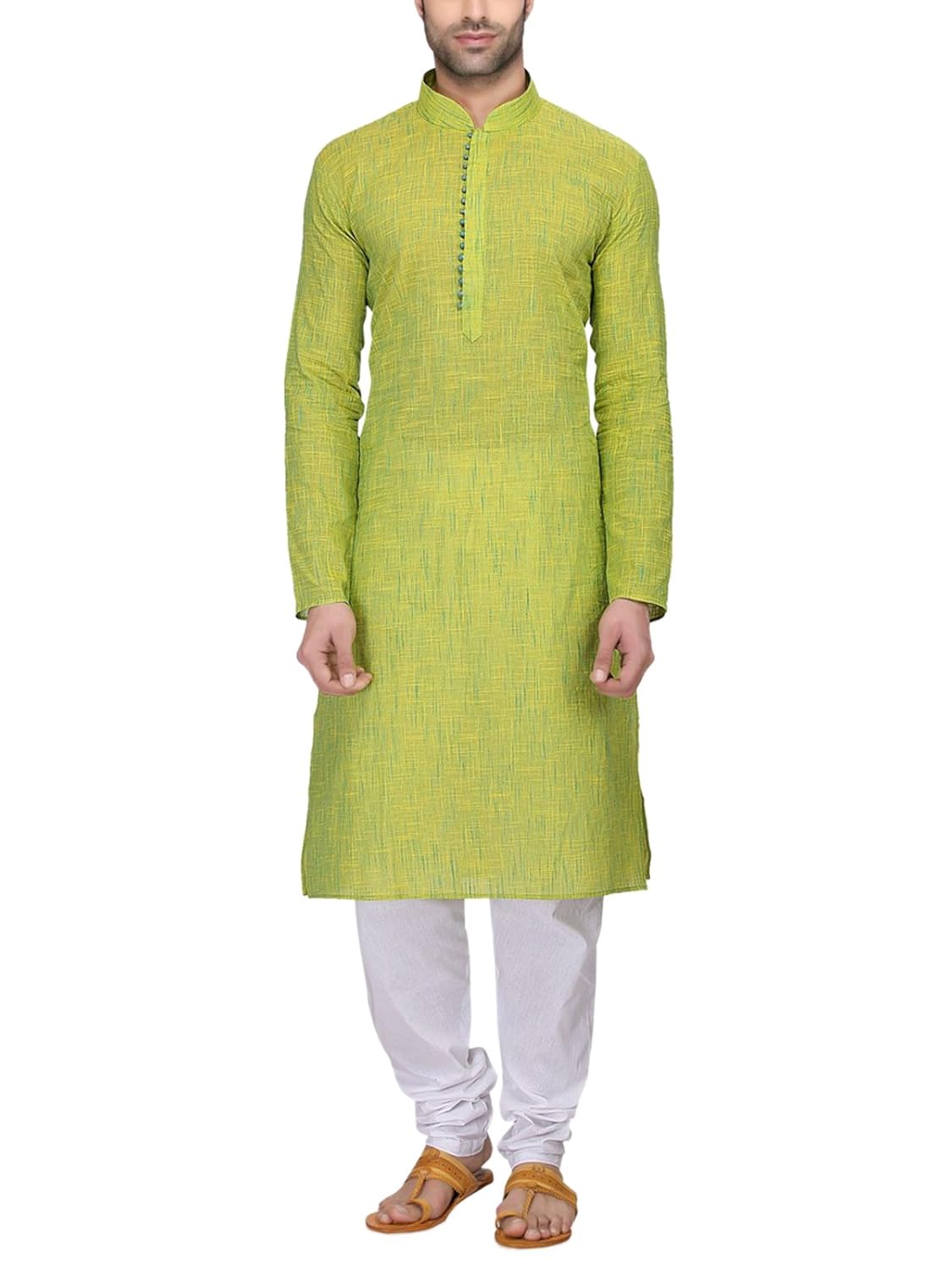 rg designers men's full sleeve kurta pyjama set avhandloomloops-green